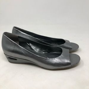 Cole Haan Metallic Silver Wedges
